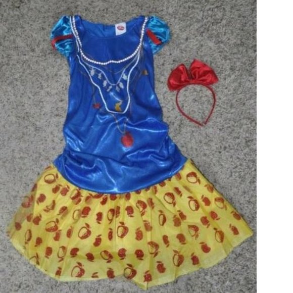 Disney Snow White Halloween Costume 10/12 Princess Dress & Headband 2 Pc Girls - Picture 3 of 8